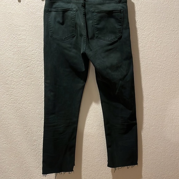 Frame Le High Waist Coated Step Hem Ankle Straight Leg Jeans, Pine - 28 - Picture 11 of 12